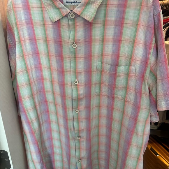 Tommy Bahama Other - Tommy Bahama Men's Pink and Green Plaid Shirt